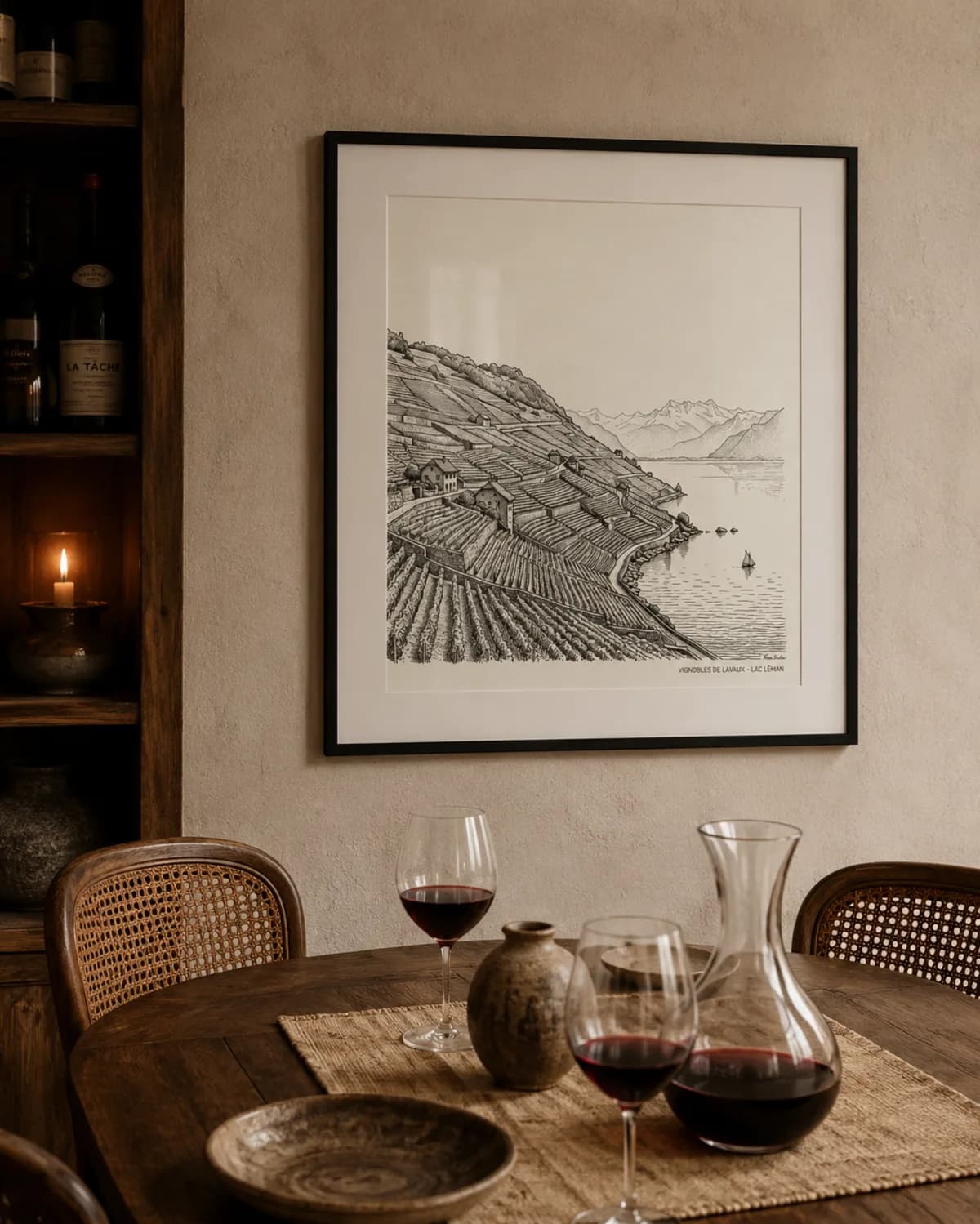 Lavaux UNESCO · Estampe Vignes du Léman
